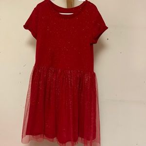 Cat & Jack Girls Short Sleeve Cozy Tulle Dress Size 6